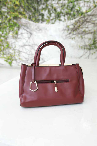 MAROON EFFORTLESS ELEGANCE HANDBAG